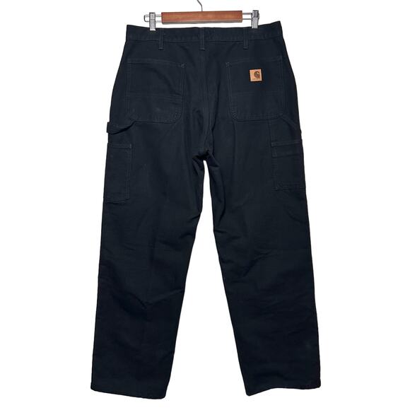 Carhartt | Men | Black Heavyweight Lined Cotton Canvas Carpenter Jeans | 36x30 - Picture 3 of 12